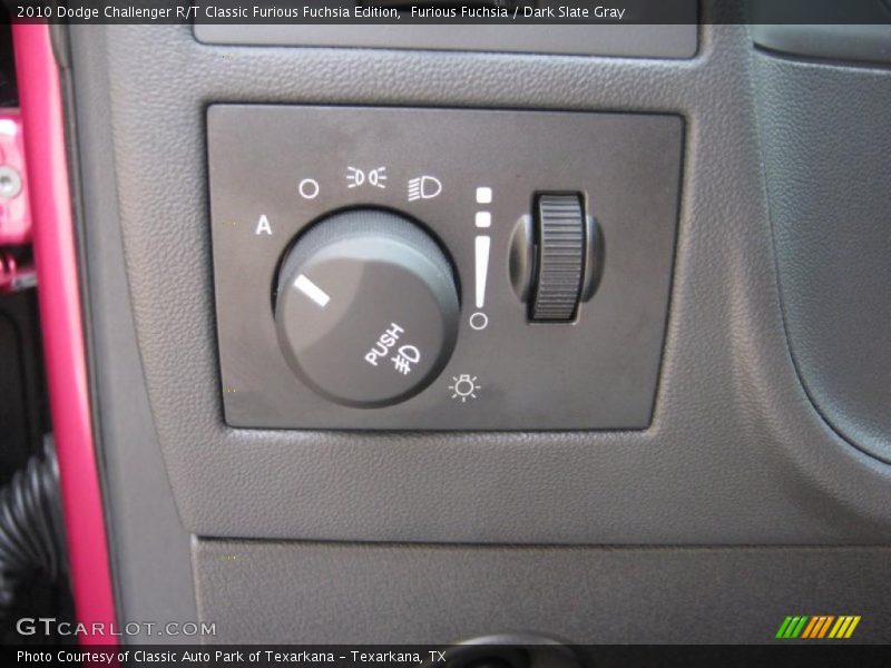 Controls of 2010 Challenger R/T Classic Furious Fuchsia Edition