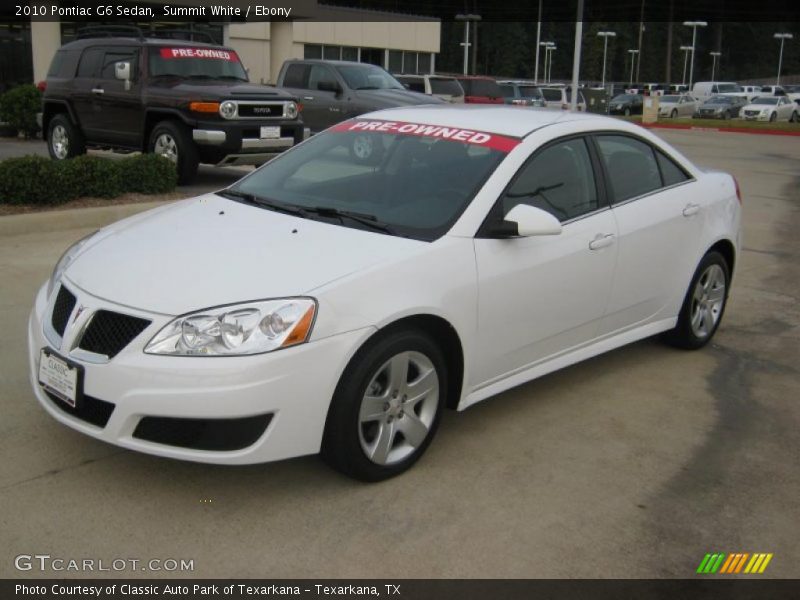 Summit White / Ebony 2010 Pontiac G6 Sedan