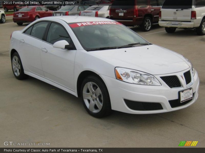 Summit White / Ebony 2010 Pontiac G6 Sedan