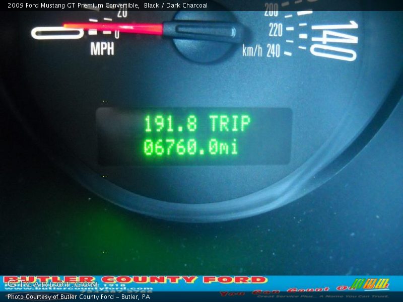 Black / Dark Charcoal 2009 Ford Mustang GT Premium Convertible