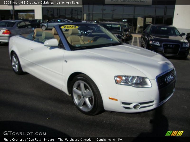 Ibis White / Beige 2008 Audi A4 3.2 quattro Cabriolet