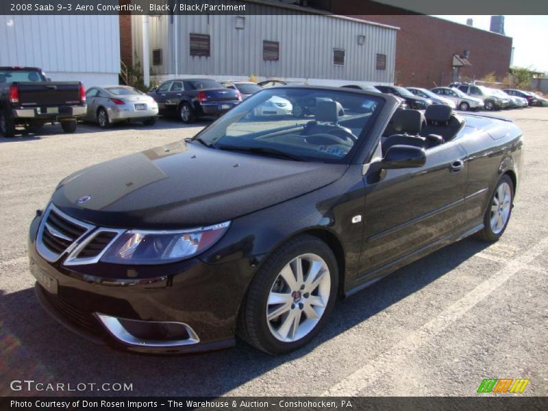 Black / Black/Parchment 2008 Saab 9-3 Aero Convertible