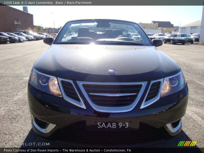 Black / Black/Parchment 2008 Saab 9-3 Aero Convertible