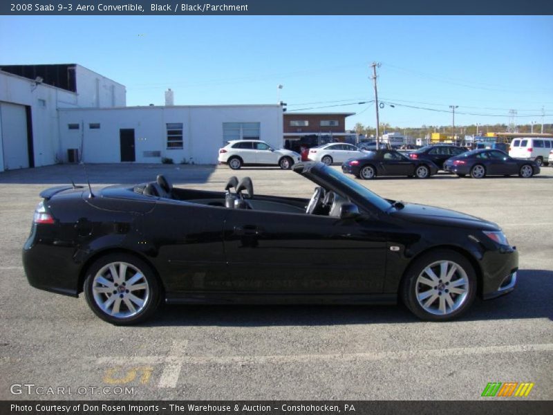 Black / Black/Parchment 2008 Saab 9-3 Aero Convertible