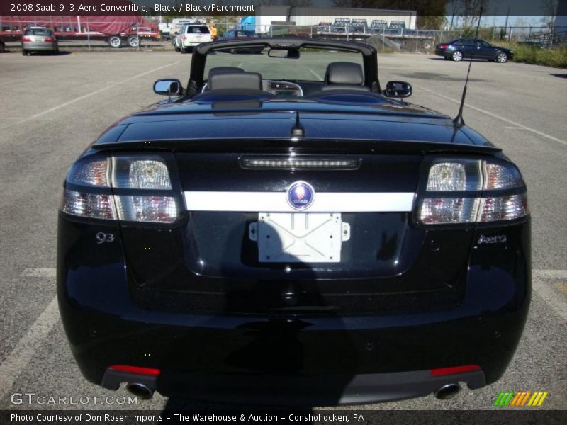 Black / Black/Parchment 2008 Saab 9-3 Aero Convertible
