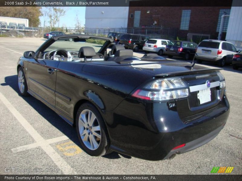 Black / Black/Parchment 2008 Saab 9-3 Aero Convertible