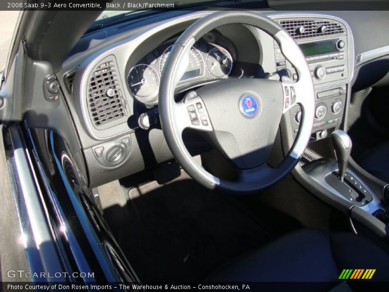 Black / Black/Parchment 2008 Saab 9-3 Aero Convertible