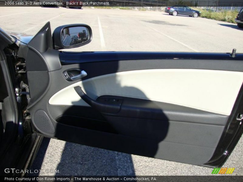 Black / Black/Parchment 2008 Saab 9-3 Aero Convertible