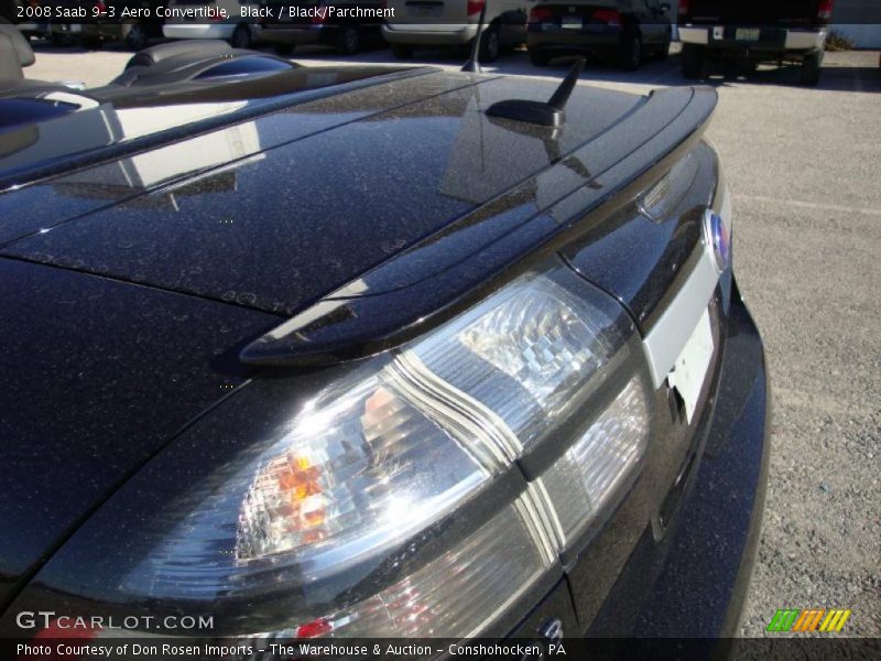 Black / Black/Parchment 2008 Saab 9-3 Aero Convertible