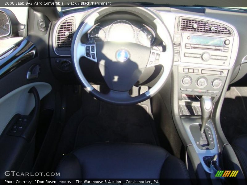 Black / Black/Parchment 2008 Saab 9-3 Aero Convertible
