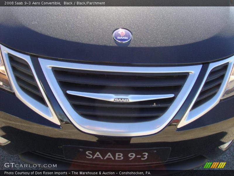 Black / Black/Parchment 2008 Saab 9-3 Aero Convertible