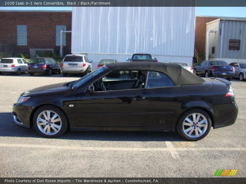 Black / Black/Parchment 2008 Saab 9-3 Aero Convertible