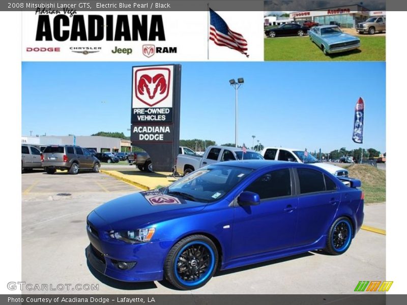 Electric Blue Pearl / Black 2008 Mitsubishi Lancer GTS