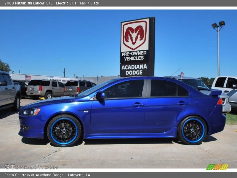 Electric Blue Pearl / Black 2008 Mitsubishi Lancer GTS