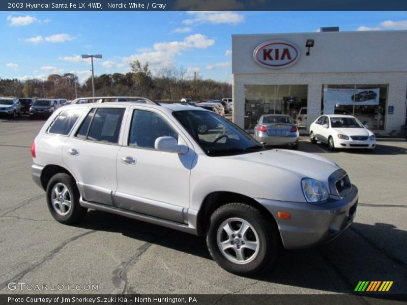 Nordic White / Gray 2003 Hyundai Santa Fe LX 4WD