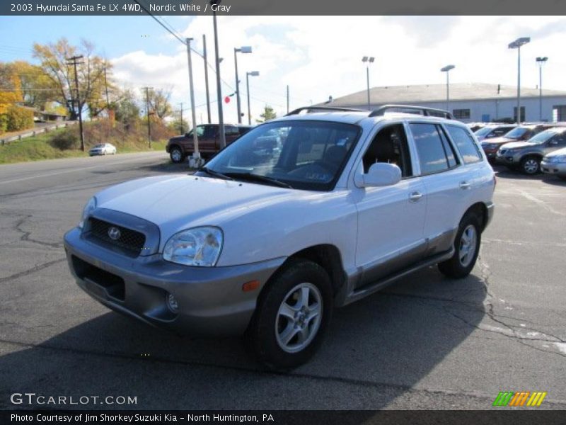 Nordic White / Gray 2003 Hyundai Santa Fe LX 4WD