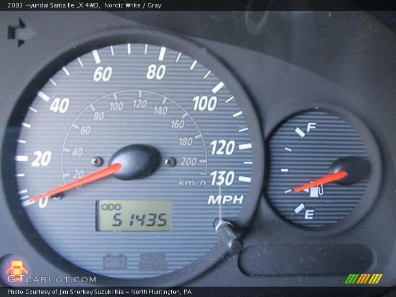 Nordic White / Gray 2003 Hyundai Santa Fe LX 4WD