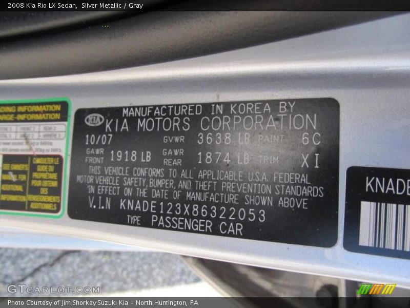 Silver Metallic / Gray 2008 Kia Rio LX Sedan
