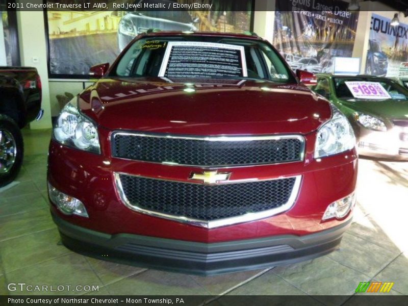 Red Jewel Metallic / Ebony/Ebony 2011 Chevrolet Traverse LT AWD