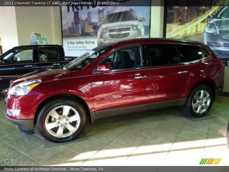 Red Jewel Metallic / Ebony/Ebony 2011 Chevrolet Traverse LT AWD