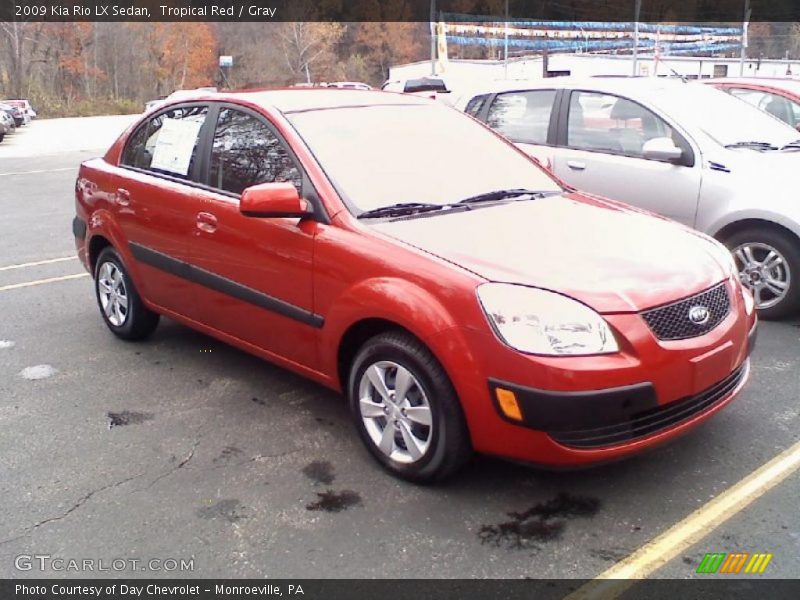 Tropical Red / Gray 2009 Kia Rio LX Sedan