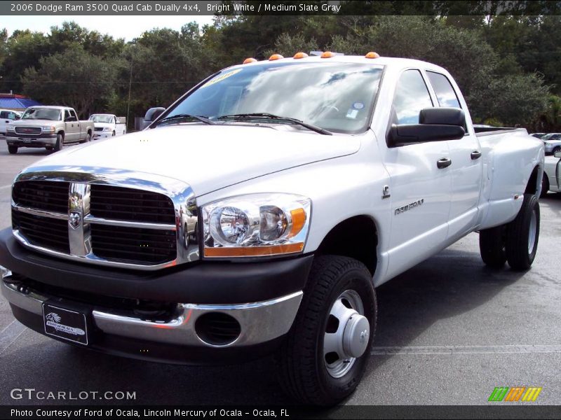 Bright White / Medium Slate Gray 2006 Dodge Ram 3500 Quad Cab Dually 4x4