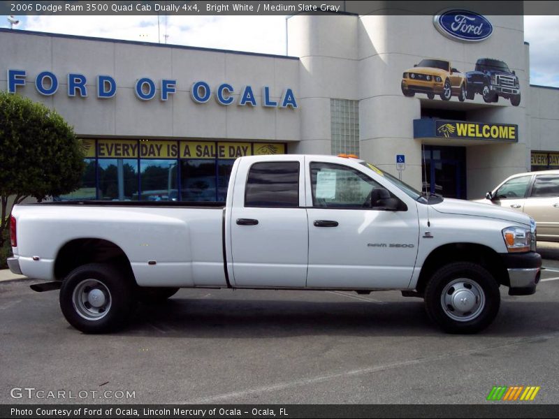 Bright White / Medium Slate Gray 2006 Dodge Ram 3500 Quad Cab Dually 4x4