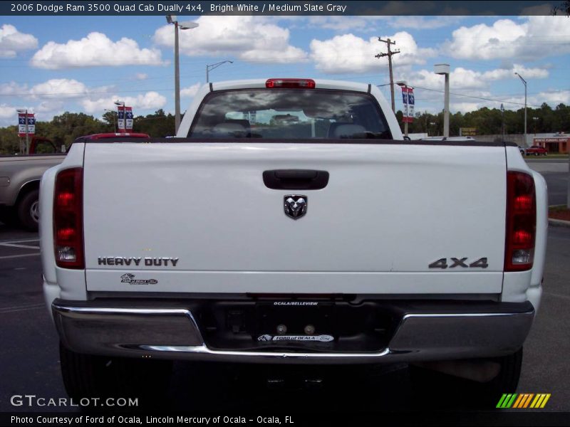 Bright White / Medium Slate Gray 2006 Dodge Ram 3500 Quad Cab Dually 4x4