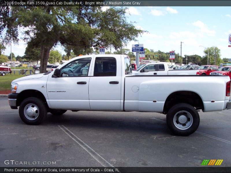 Bright White / Medium Slate Gray 2006 Dodge Ram 3500 Quad Cab Dually 4x4