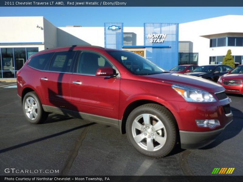 Red Jewel Metallic / Ebony/Ebony 2011 Chevrolet Traverse LT AWD