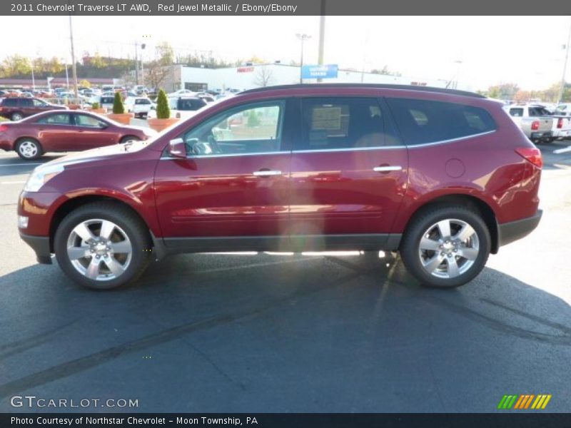 Red Jewel Metallic / Ebony/Ebony 2011 Chevrolet Traverse LT AWD