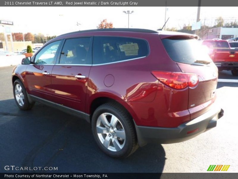 Red Jewel Metallic / Dark Gray/Light Gray 2011 Chevrolet Traverse LT AWD