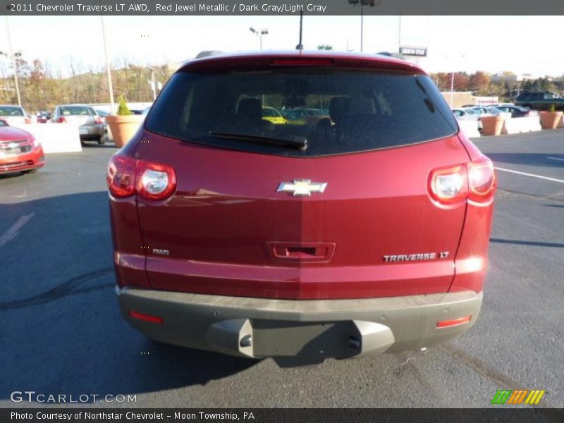 Red Jewel Metallic / Dark Gray/Light Gray 2011 Chevrolet Traverse LT AWD