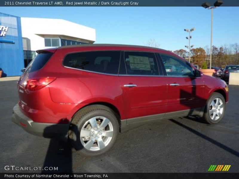 Red Jewel Metallic / Dark Gray/Light Gray 2011 Chevrolet Traverse LT AWD