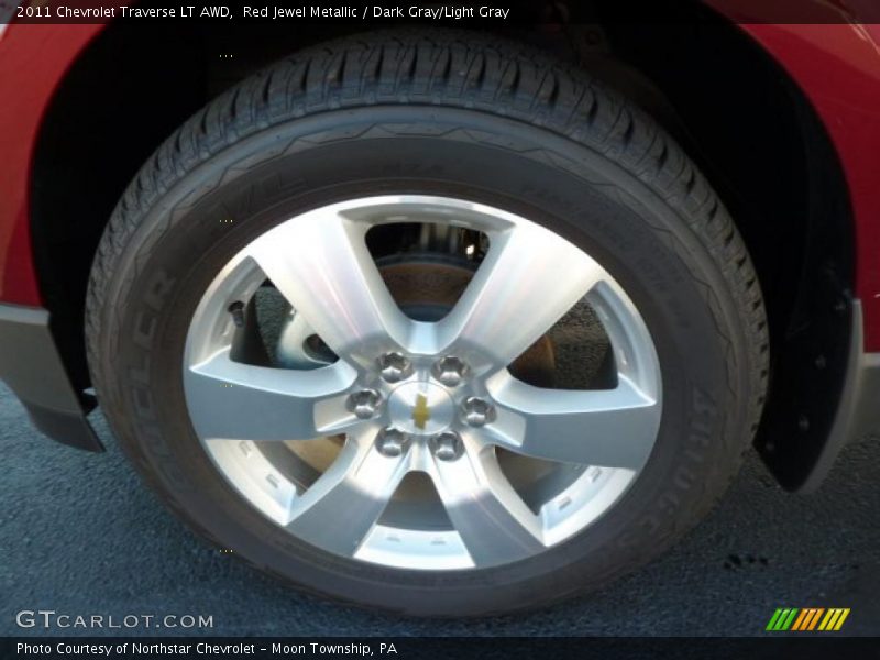 Red Jewel Metallic / Dark Gray/Light Gray 2011 Chevrolet Traverse LT AWD
