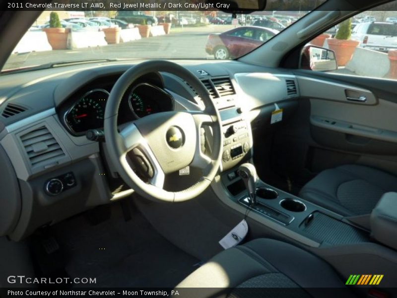 Red Jewel Metallic / Dark Gray/Light Gray 2011 Chevrolet Traverse LT AWD