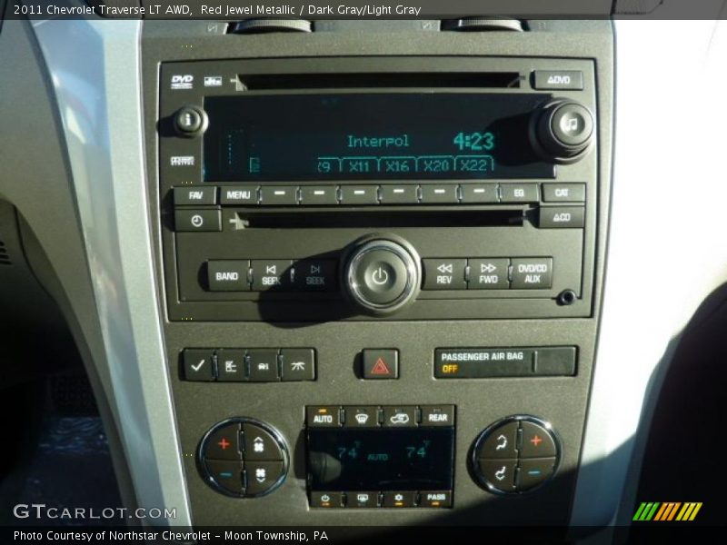 Red Jewel Metallic / Dark Gray/Light Gray 2011 Chevrolet Traverse LT AWD