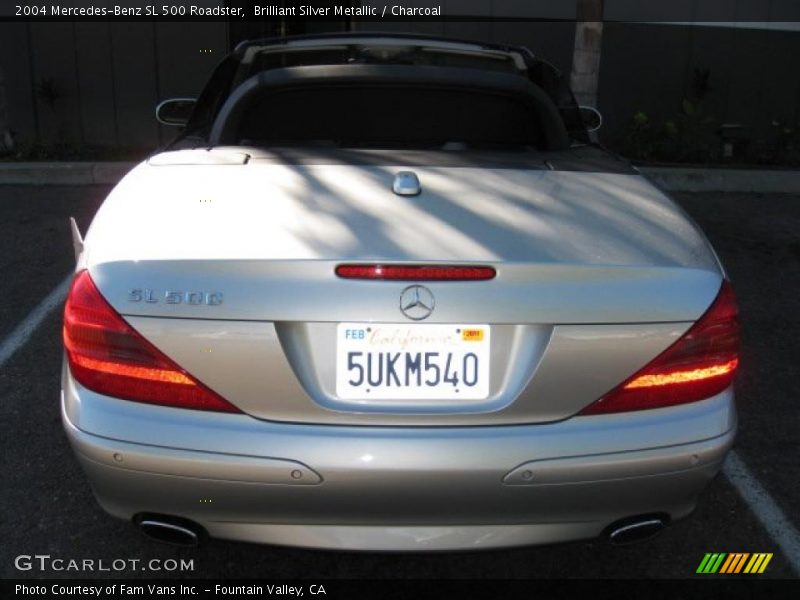 Brilliant Silver Metallic / Charcoal 2004 Mercedes-Benz SL 500 Roadster