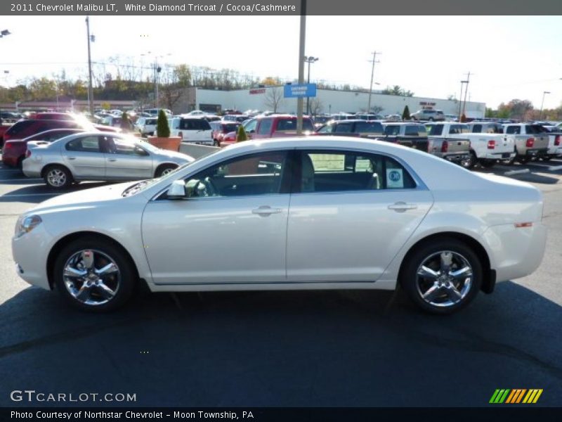 White Diamond Tricoat / Cocoa/Cashmere 2011 Chevrolet Malibu LT