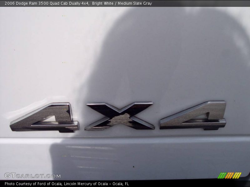 Bright White / Medium Slate Gray 2006 Dodge Ram 3500 Quad Cab Dually 4x4