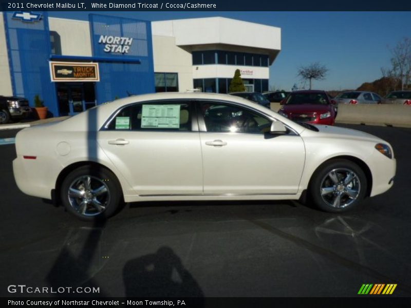 White Diamond Tricoat / Cocoa/Cashmere 2011 Chevrolet Malibu LT