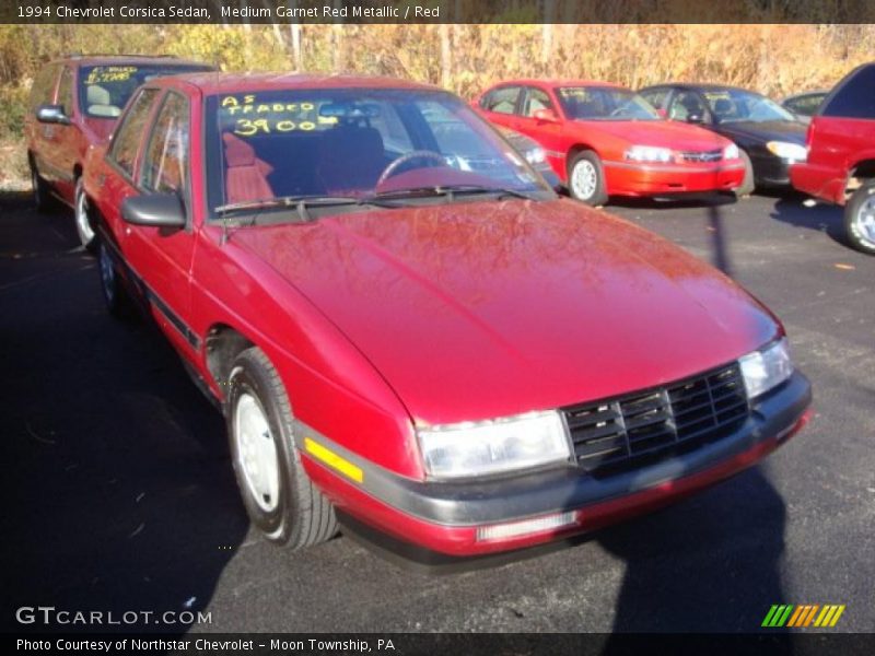 Medium Garnet Red Metallic / Red 1994 Chevrolet Corsica Sedan