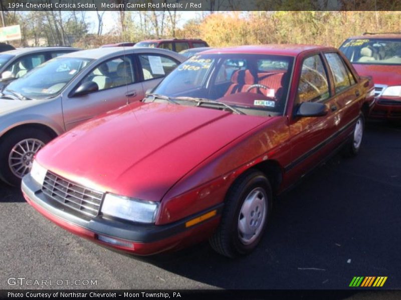 Medium Garnet Red Metallic / Red 1994 Chevrolet Corsica Sedan