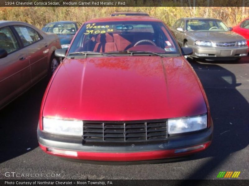 Medium Garnet Red Metallic / Red 1994 Chevrolet Corsica Sedan