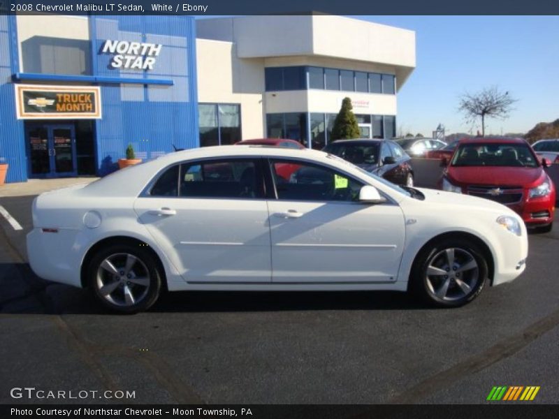 White / Ebony 2008 Chevrolet Malibu LT Sedan