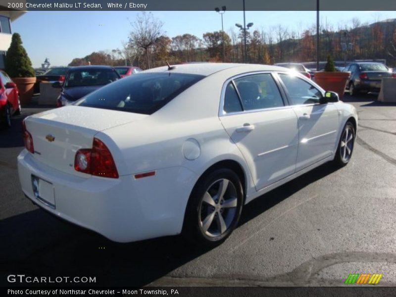 White / Ebony 2008 Chevrolet Malibu LT Sedan