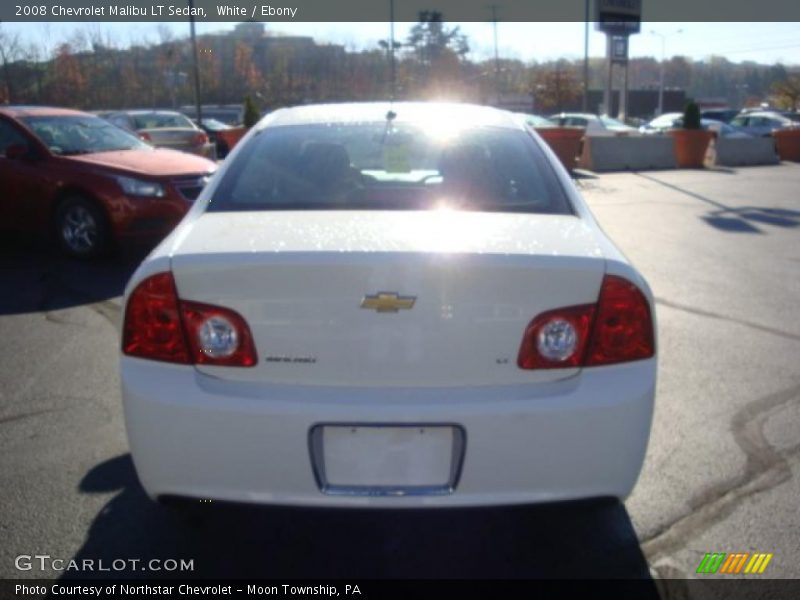 White / Ebony 2008 Chevrolet Malibu LT Sedan