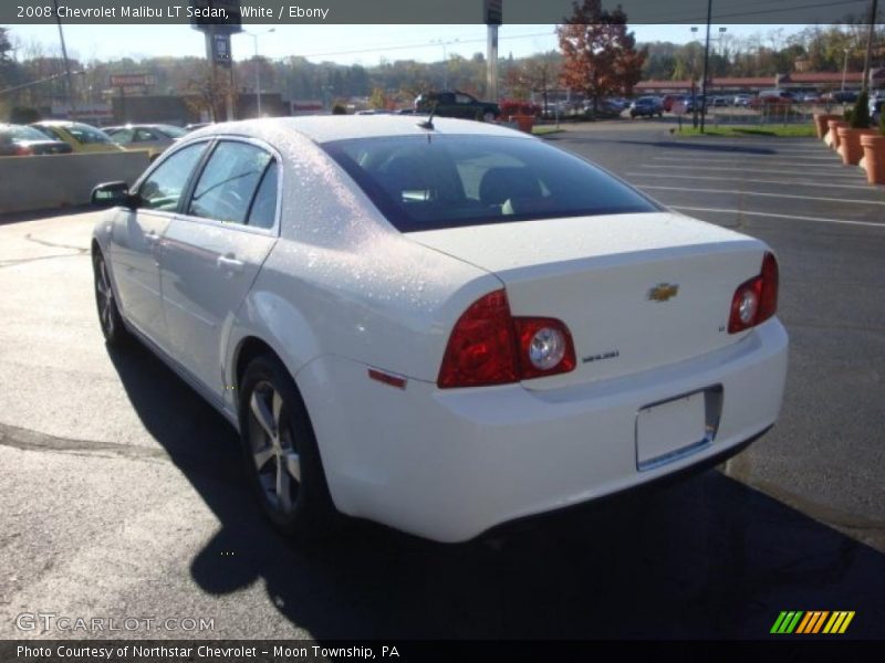 White / Ebony 2008 Chevrolet Malibu LT Sedan