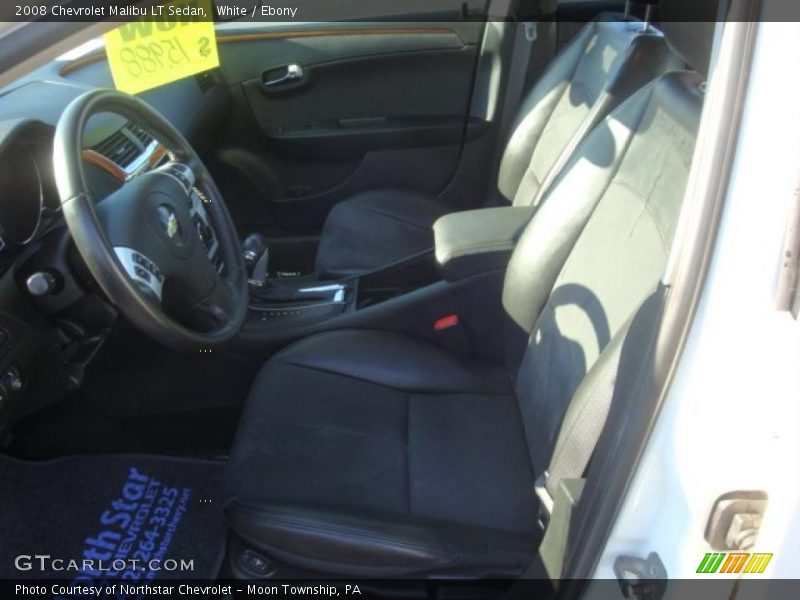 White / Ebony 2008 Chevrolet Malibu LT Sedan