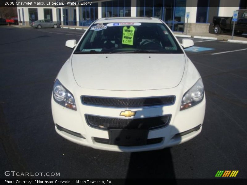 White / Ebony 2008 Chevrolet Malibu LT Sedan